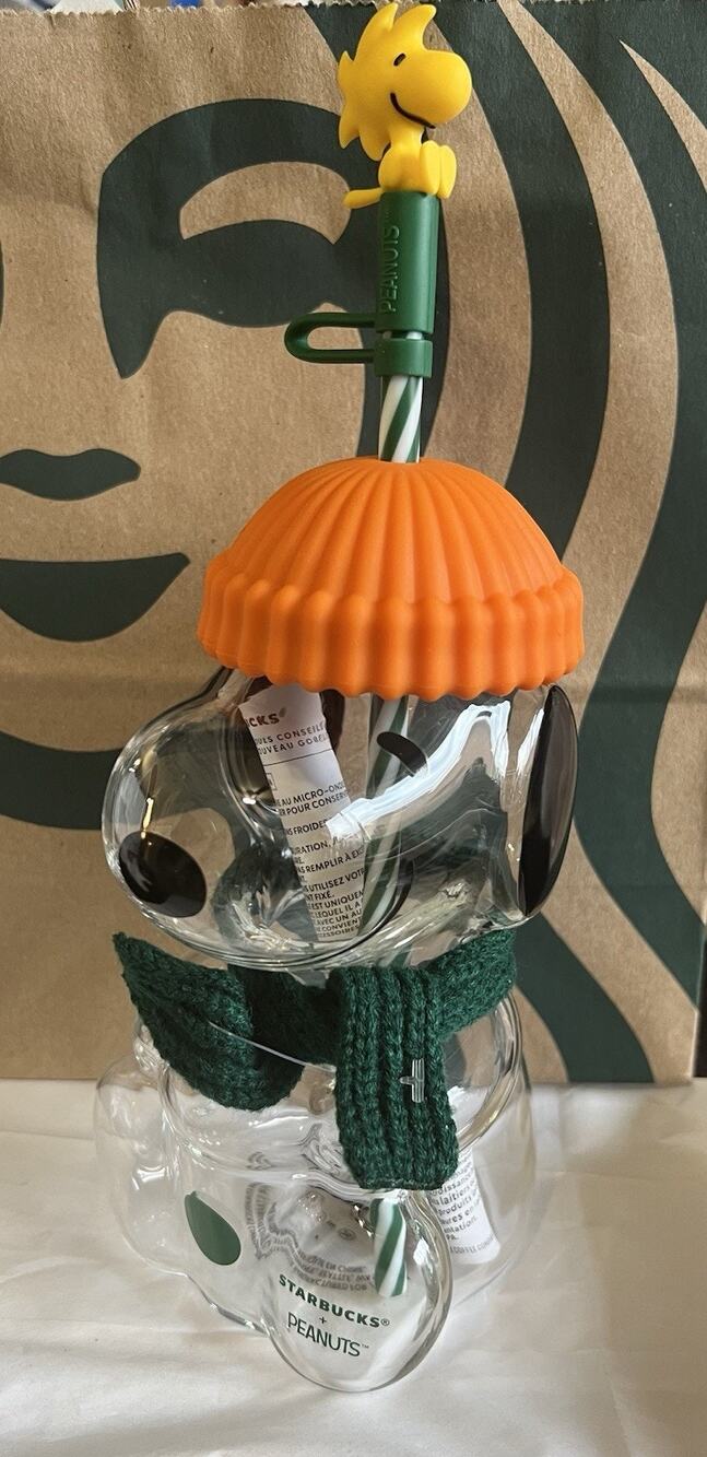 Starbucks x Peanuts Snoopy Glass Cold Cup 2026 Great Pumpkin Limited Edition NEW